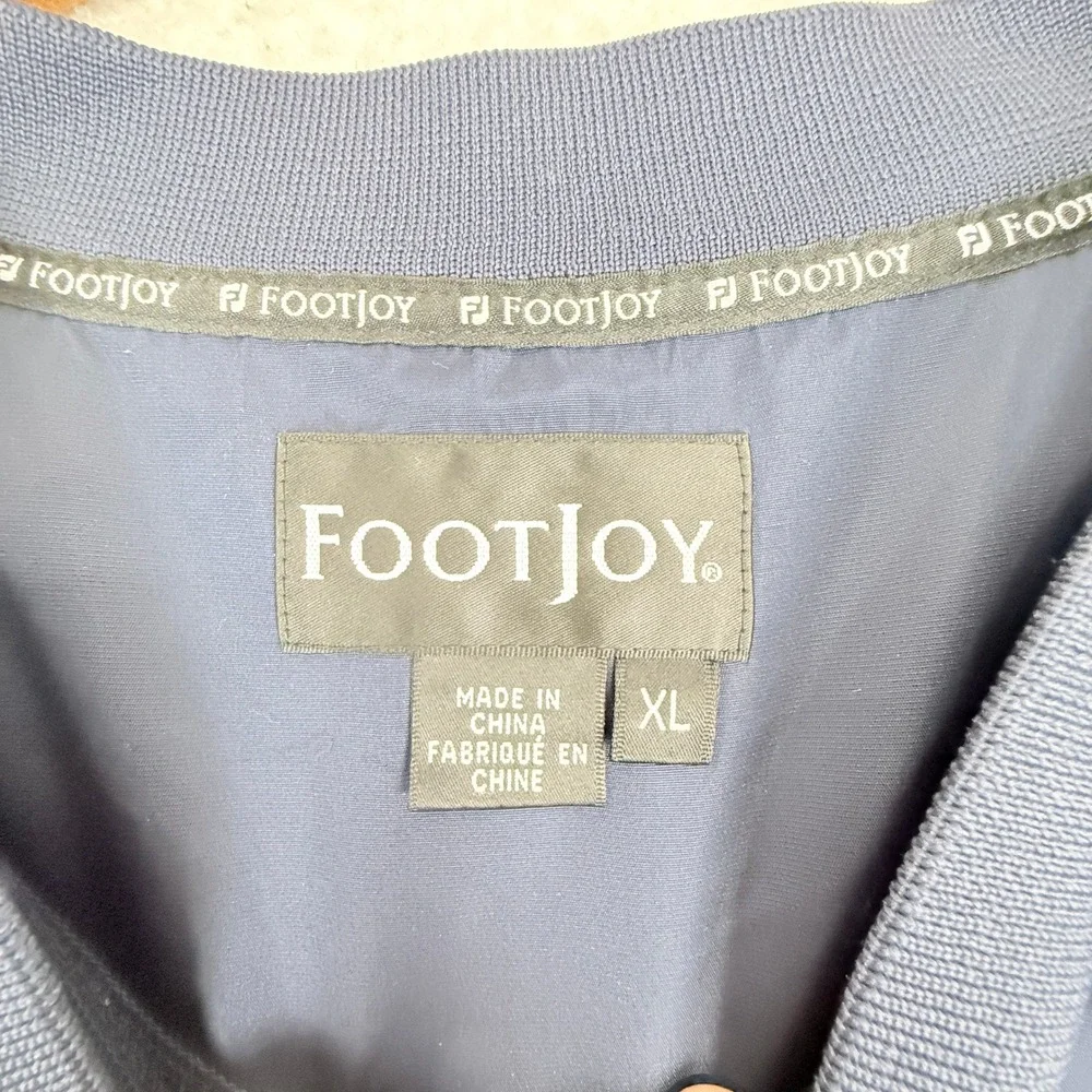 FootJoy‎ V Neck Golf Windbreaker Jacket Mens XL Navy Blue Polyester